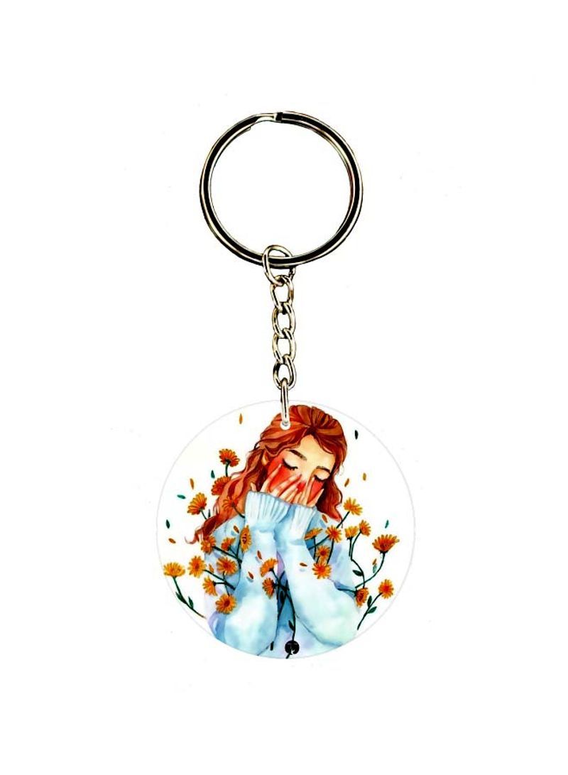 RKN Girl Printed Double Sided Keychain