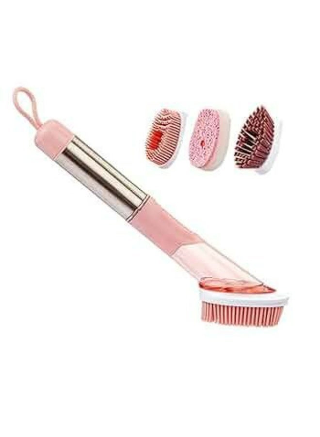 فرشة تنظيف متعددة الاستخدامات مع خزان صابون + 3 رؤوس تبديل – لتنظيف الأواني والأسطح بسهولة - Image 2