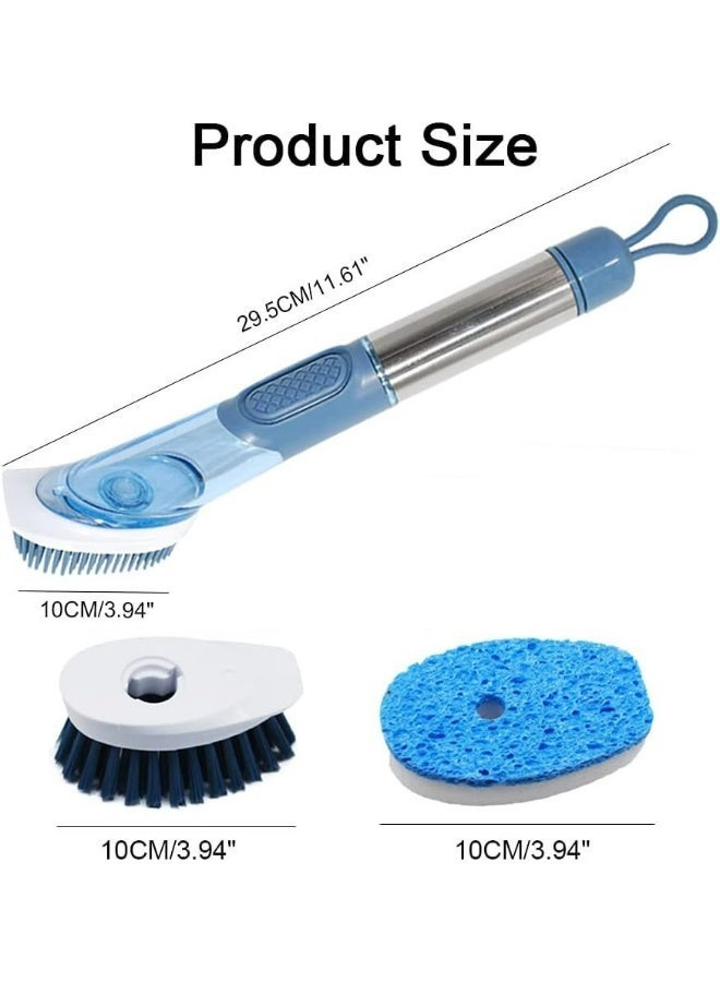 فرشة تنظيف متعددة الاستخدامات مع خزان صابون + 3 رؤوس تبديل – لتنظيف الأواني والأسطح بسهولة - Image 5