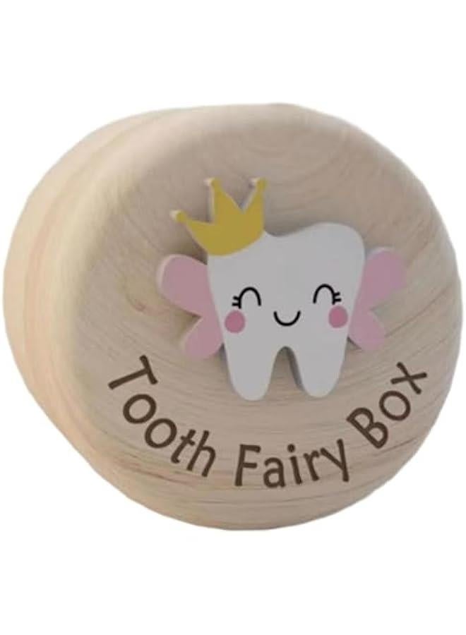 Wooden Tooth Fairy Box - Wooden Kids Keepsake Organizer | Cute Carved Wooden Box For Baby Teeth | Fairy Gifts, Tooth Saver For Baby Shower Birthday Gift, Teeth Container For Boy Or Girl - Image 5