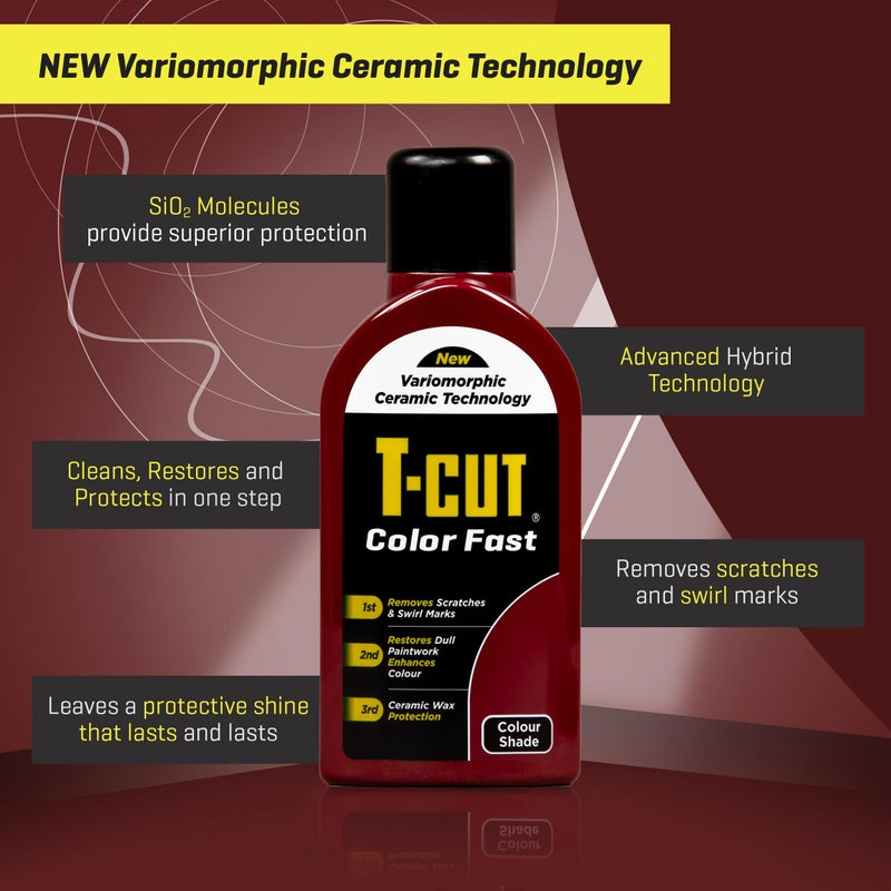 T-Cut Dark Red Scratch Remover Color Fast Paintwork Restorer Car Polish, 13 Colors Available, 17 Fl Oz - Image 3