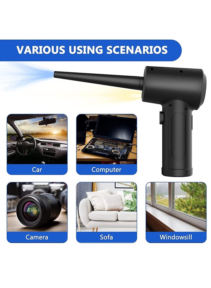 1000 واط منفضة هواء كهربائية لاسلكية / 51000 دورة في الدقيقة منفاخ هواء محمول 6000 مللي أمبير منفضة هواء مضغوطة مع 5 ملحقات فوهة بديل للهواء يمكن تنظيف الغاز لمنظف لوحة المفاتيح والكمبيوتر المحمول - Image 3