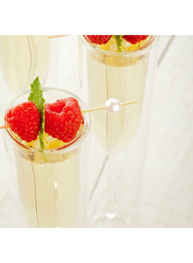 Restaurantware 4 Inch Decorative Skewers, 1000 Pearl Design Decorative Bamboo Skewers - Sharp Point, Sturdy, Bamboo Decorative Picks, Assorted, For Appetizers Or Garnishes - Image 3