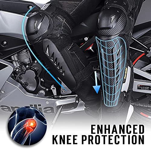 Tempsnow Knee and Elbow Pads Motorcycle Knee and Shin Guards with Elbow Pads for Men All Seasonal Dirt Bike Knee Guards Protective Gear - Image 5