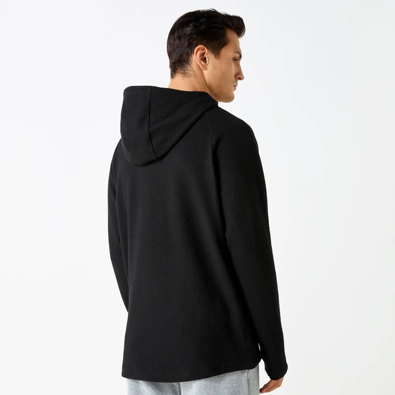 ADOT by Splash Textured Hoodie with Kangaroo Pocket