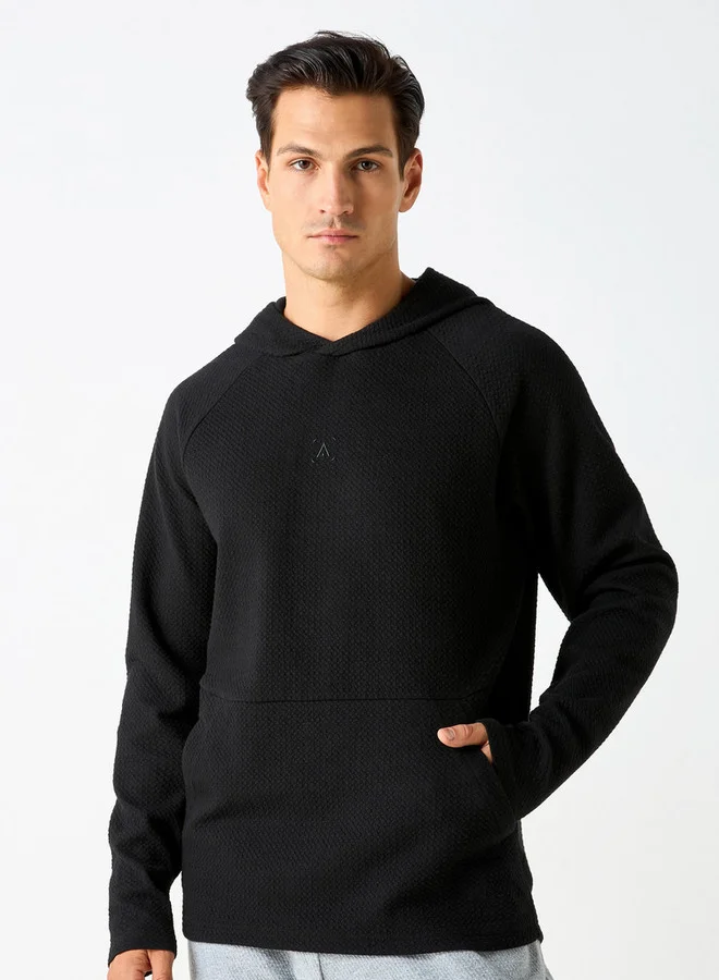 ADOT by Splash Textured Hoodie with Kangaroo Pocket