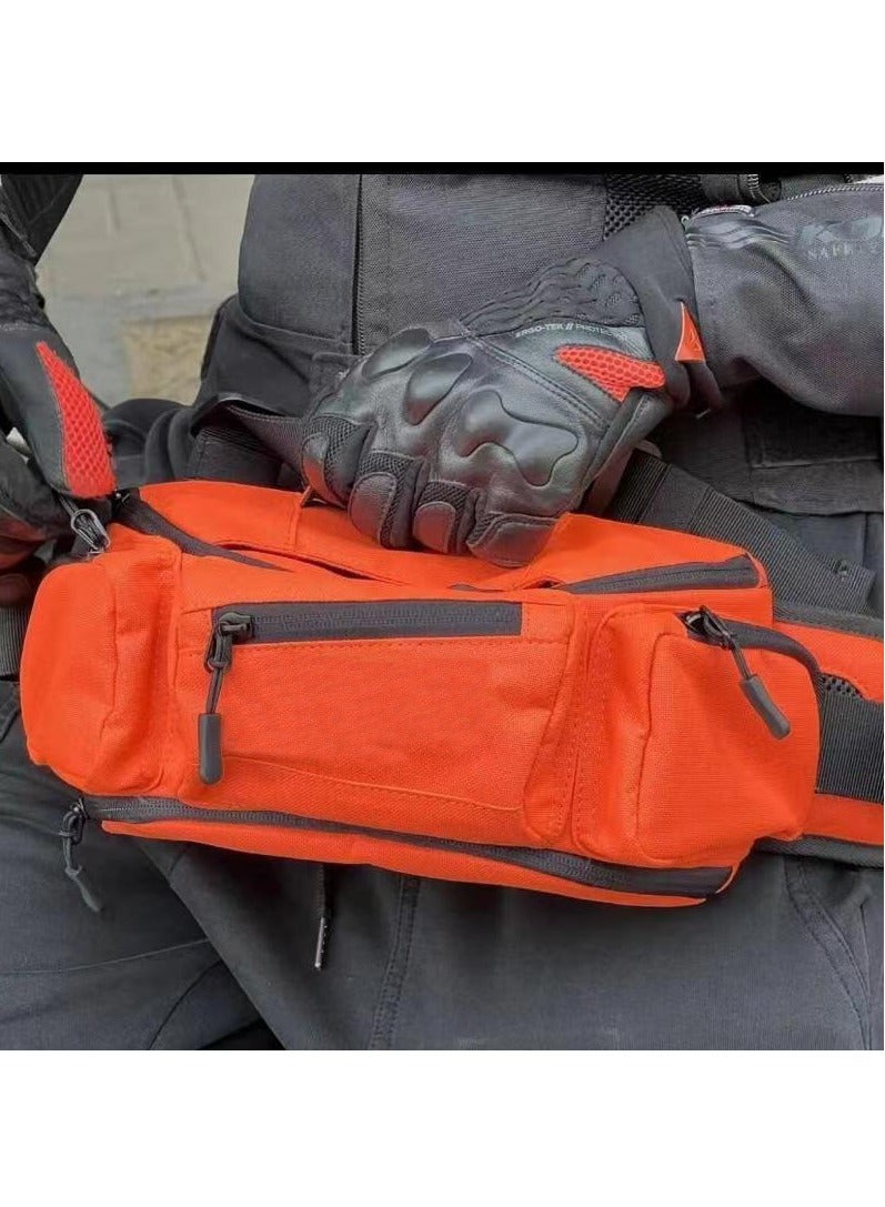 عربست جيب نايلون معلق على الفخذ من النايلون، حقيبة خصر للرجال والنساء، حقيبة خصر للرجال والسفر، للرياضات الخارجية، حقيبة كروس (برتقالي) - Image 5