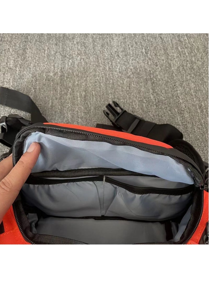 عربست جيب نايلون معلق على الفخذ من النايلون، حقيبة خصر للرجال والنساء، حقيبة خصر للرجال والسفر، للرياضات الخارجية، حقيبة كروس (برتقالي) - Image 2