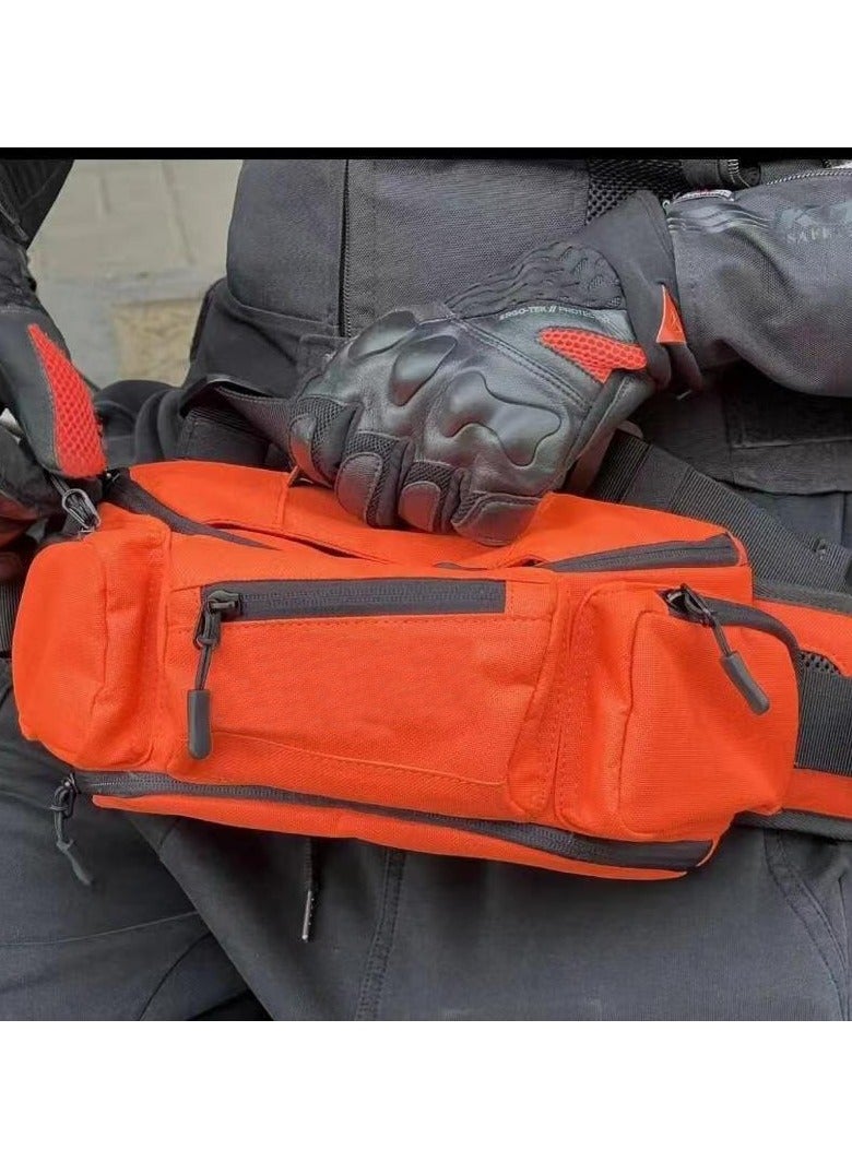 عربست جيب نايلون معلق على الفخذ من النايلون، حقيبة خصر للرجال والنساء، حقيبة خصر للرجال والسفر، للرياضات الخارجية، حقيبة كروس (برتقالي) - Image 3