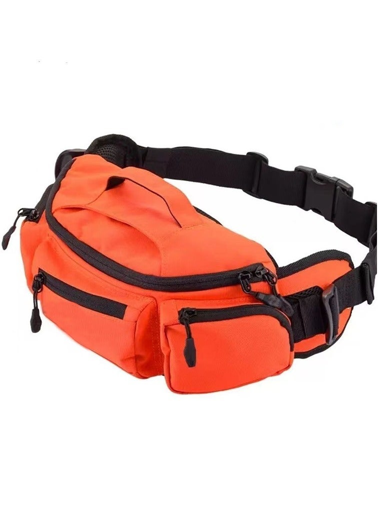 عربست جيب نايلون معلق على الفخذ من النايلون، حقيبة خصر للرجال والنساء، حقيبة خصر للرجال والسفر، للرياضات الخارجية، حقيبة كروس (برتقالي) - Image 1