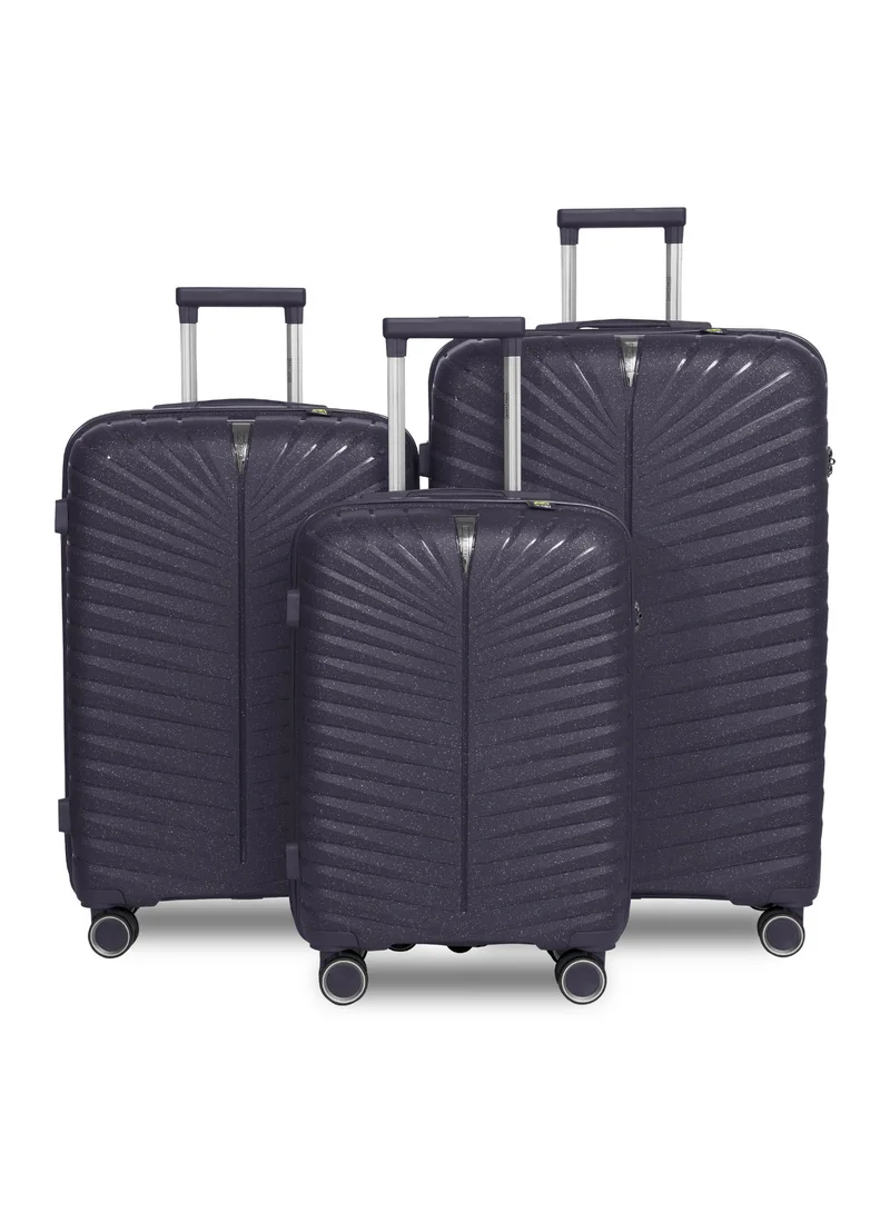 PARAJOHN Parajohn Skyridge Polypropylene 3-Piece Hardside Luggage Set With 8 Wheels And Combination Lock