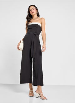 Ginger Bandeau Contrast Detail Wide Leg Jumpsuit  - Image 4