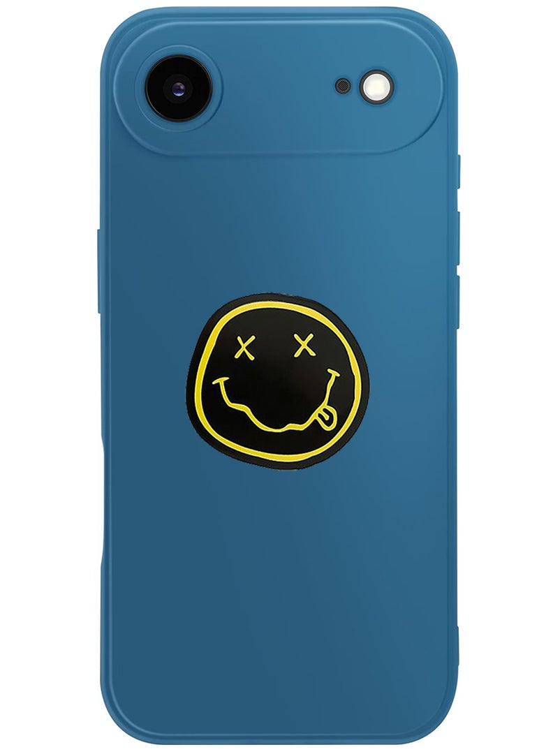 Theodor Protective Slim Fit Case Liquid Silicone Cover with Full Body Protection Anti-Scratch Shockproof Case For Apple iPhone 17 Air (Blue) Smiley (2) - Image 1