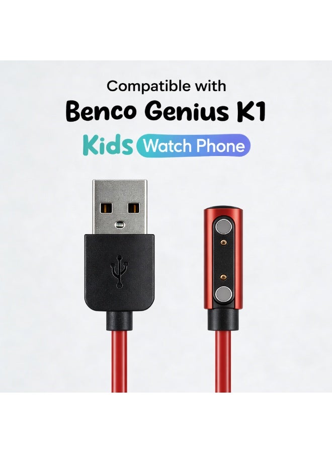 Benco Genius K1 Kids Smartwatch Magnetic USB Charging Cable – Fast & Secure Charger Cord - Image 1