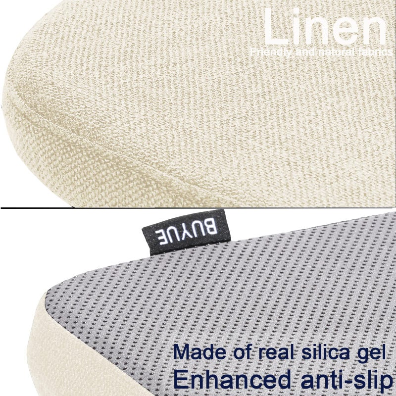 BUYUE BUYUE Friendly Woven Fabric Magnetic Bar Stool Cushion 1 Piece  Enhanced Anti-Slip Breathable Small Chair Seat Pad for Caf? Bistro Stackable Metal Stool (Square  Beige  1) - Image 5