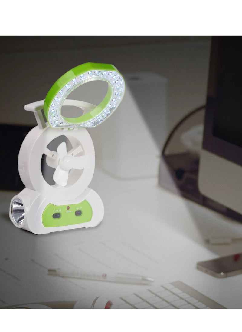 Generic - Rechargeable Ventilation Fan with LED Light and USB Powered Torch - Image 1