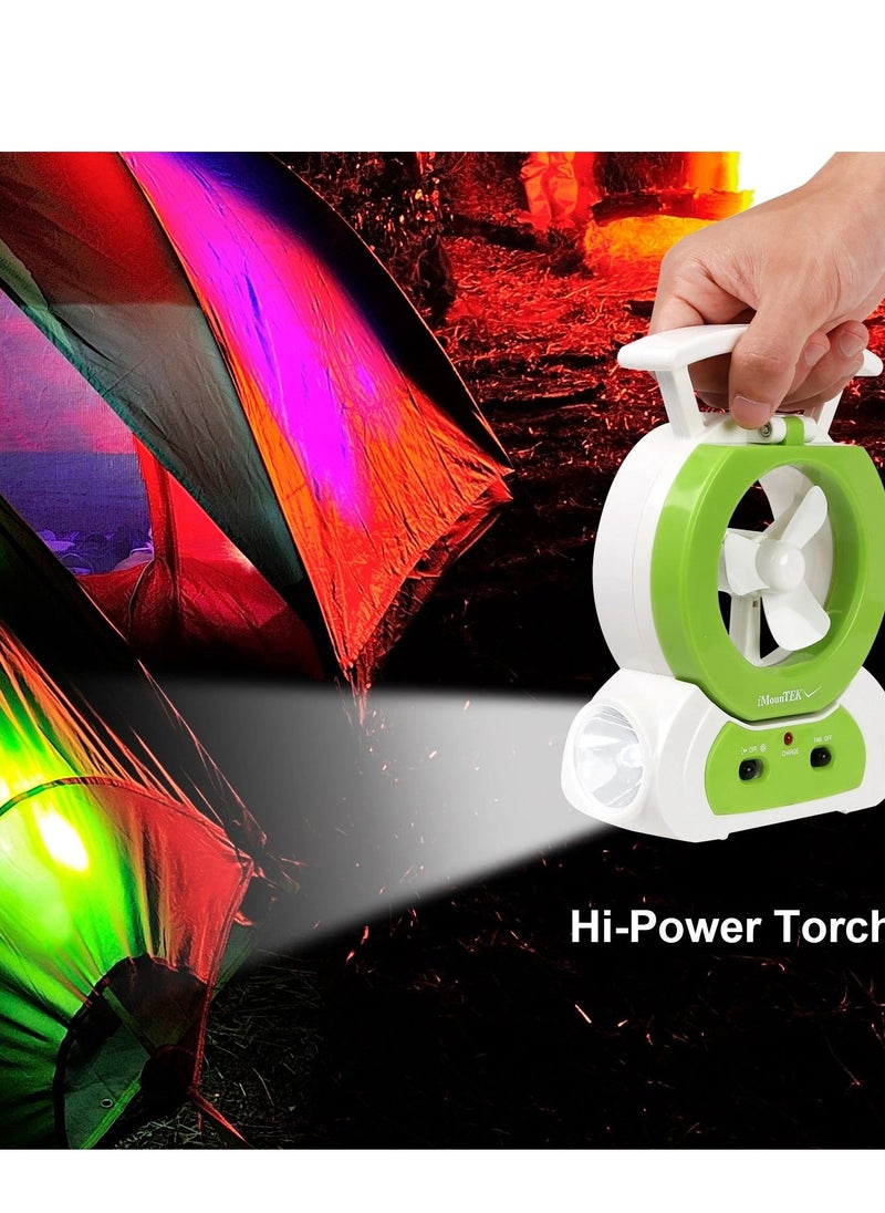 Generic - Rechargeable Ventilation Fan with LED Light and USB Powered Torch - Image 1