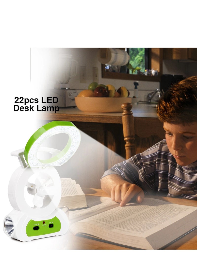 Generic - Rechargeable Ventilation Fan with LED Light and USB Powered Torch - Image 1