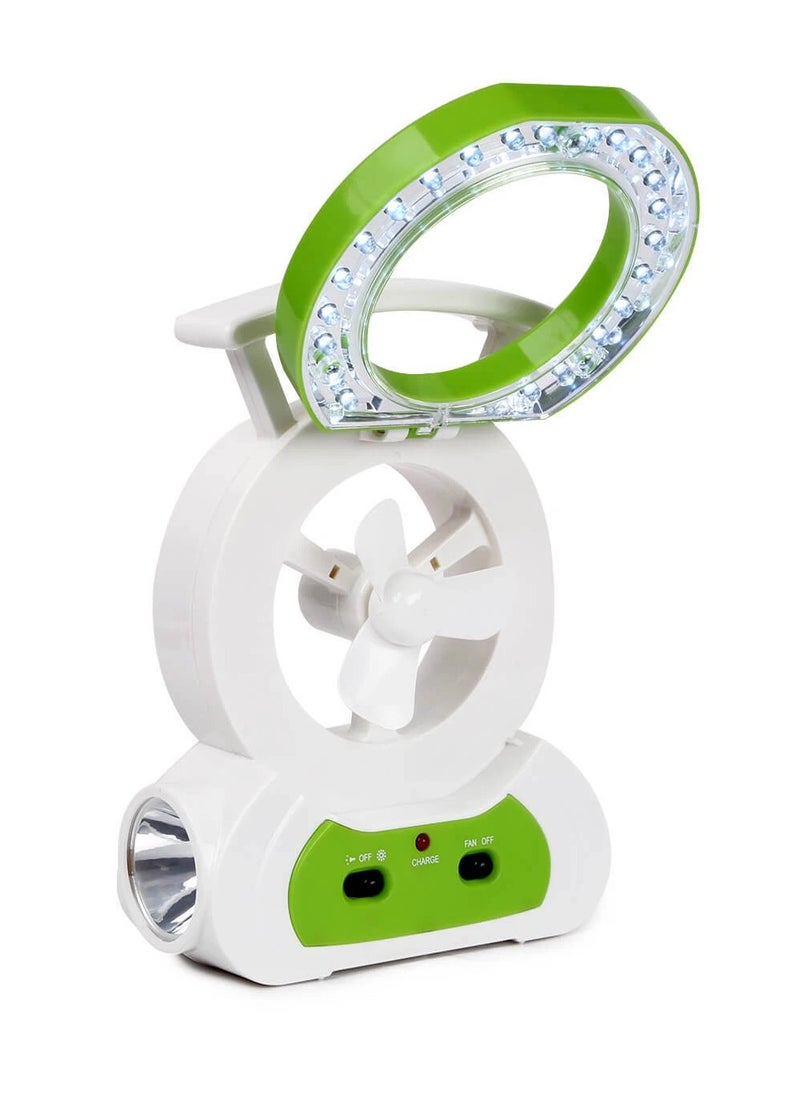 Generic - Rechargeable Ventilation Fan with LED Light and USB Powered Torch - Image 1