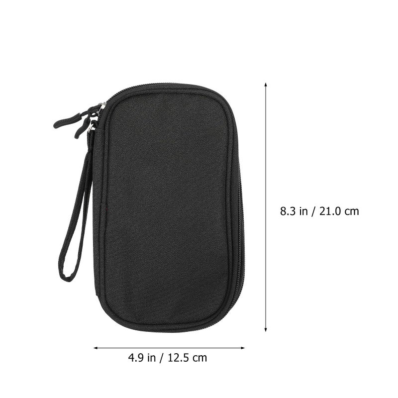 Large Black Electronics Storage Pouch Multi Layer Cable Organizer Bag For Travel - Image 3