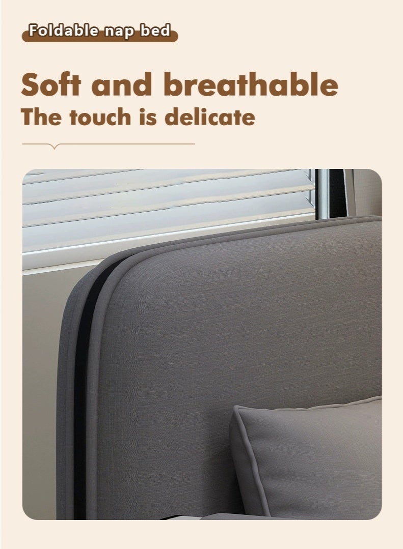 Linen Art Folding Sofa Bed Dual-Use Living Room Multi-Function Lunch Break Lazy Sofa - Image 2