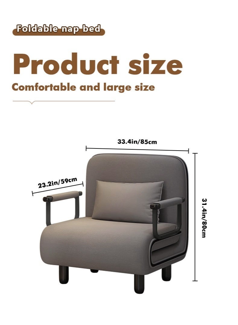 Linen Art Folding Sofa Bed Dual-Use Living Room Multi-Function Lunch Break Lazy Sofa - Image 4