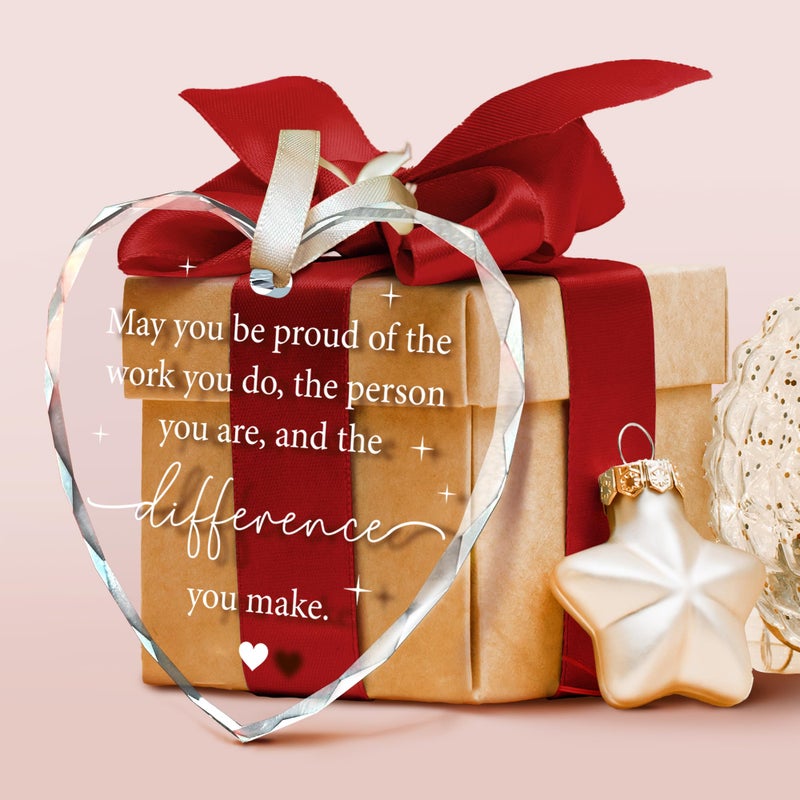 SUCHAGIFT Thank You Gifts for Women - Appreciation Gifts for Women  Boss  Coworkers  Manager  Mentor  Teacher  Nurse  Mom  Friends - Thank You Christmas Ornaments 2024 - Difference Maker Gifts - Glass Ornament - Image 3