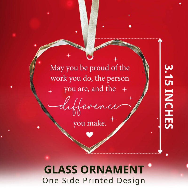 SUCHAGIFT Thank You Gifts for Women - Appreciation Gifts for Women  Boss  Coworkers  Manager  Mentor  Teacher  Nurse  Mom  Friends - Thank You Christmas Ornaments 2024 - Difference Maker Gifts - Glass Ornament - Image 2