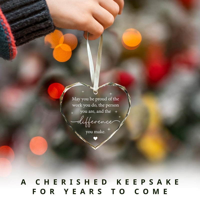 SUCHAGIFT Thank You Gifts for Women - Appreciation Gifts for Women  Boss  Coworkers  Manager  Mentor  Teacher  Nurse  Mom  Friends - Thank You Christmas Ornaments 2024 - Difference Maker Gifts - Glass Ornament - Image 5