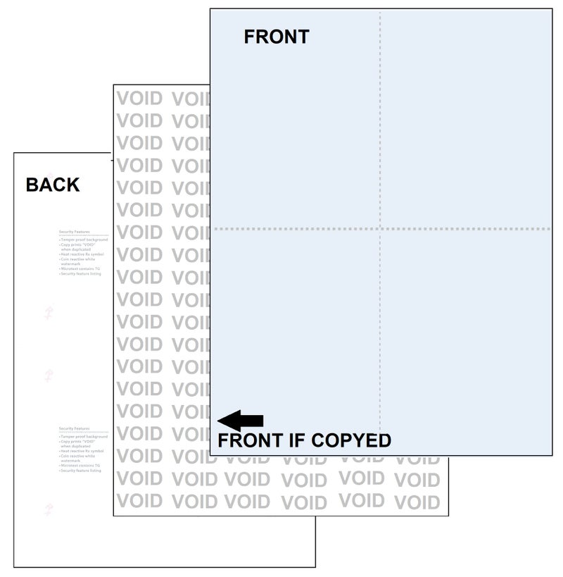 Compuchecks 500 Medical Security Paper for Printing Safely Prescriptions - Inkjet and Laser Compatible, CMS Compliant With 10 Security Features To Prevent Fraud - Sheet size 8.5 x 11 (Two Perforated Lines 09545) - Image 2