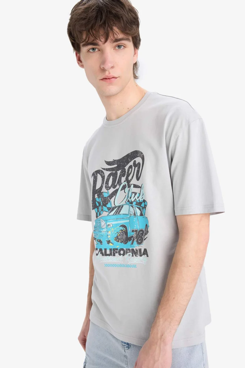DeFacto Boxy Fit Crew Neck Printed Short Sleeve T-Shirt