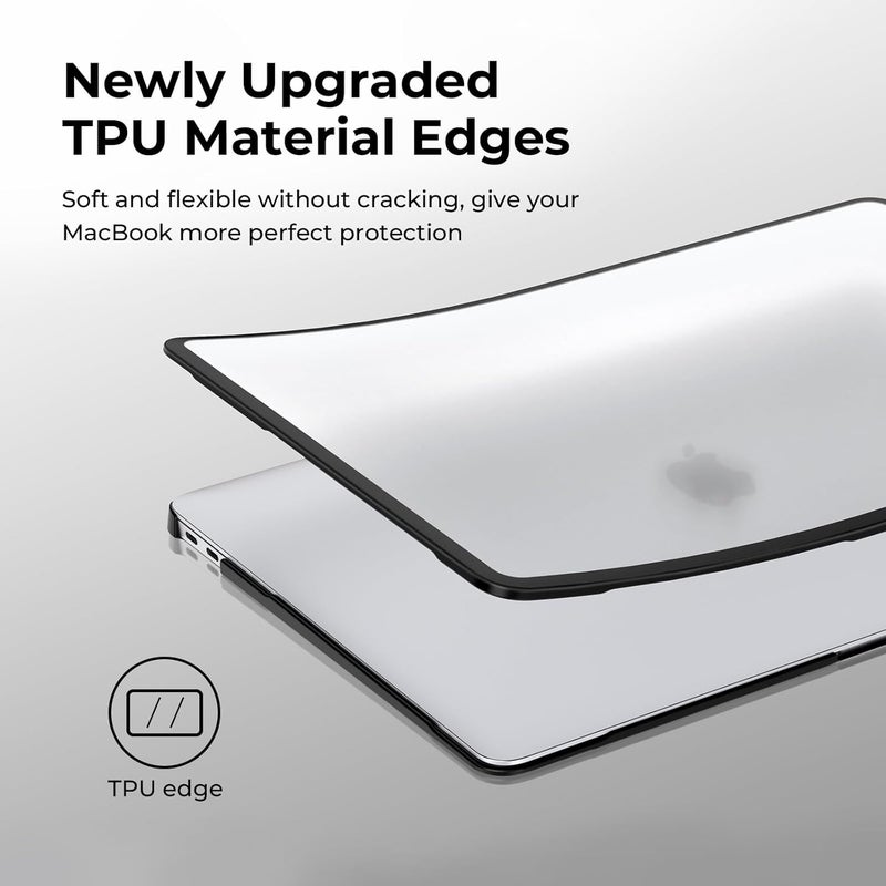 BlueSwan Case compatible for Macbook Air 13.3 inch M1 A2337 A2179 A1932, Released in 2021 2020 2018, Anti-rupture TPU Frame + PC Matte Anti-fingerprint Protective Cover - Frosted Clear - Image 3