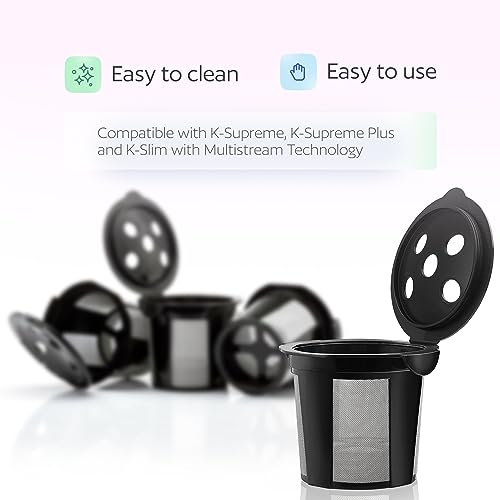GoodCups 4 Reusable K Cups for Keurig K Supreme, K Supreme Plus, K Slim with Multistream Technology, K-Duo Hot & Iced - 4 Black Refillable Kcups Coffee Filters for Keurig Coffee Makers - Image 3
