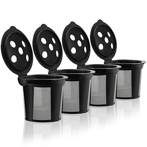 GoodCups 4 Reusable K Cups for Keurig K Supreme, K Supreme Plus, K Slim with Multistream Technology, K-Duo Hot & Iced - 4 Black Refillable Kcups Coffee Filters for Keurig Coffee Makers - Image 1