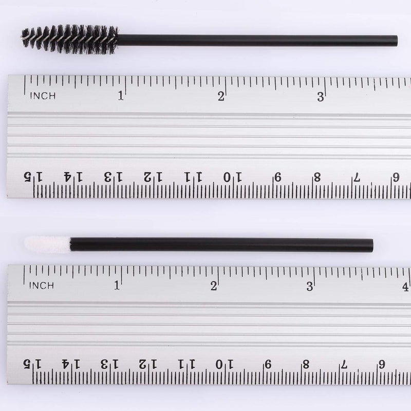 Tbestmax 200 Disposable Mascara Wand Spoolies and Lip Brushes, Lipstick Lipgloss Applicator for Eyebrow Eyelash Extension Makeup Kits Black - Image 2