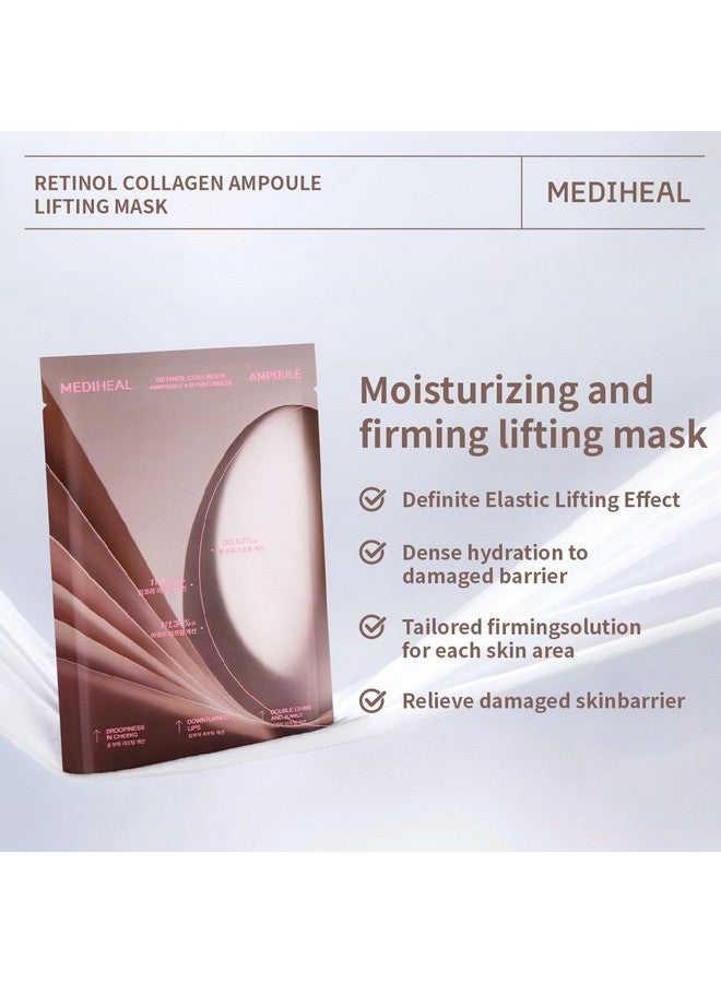MEDIHEAL Retinol Collagen Ampoule Lifting Mask (4 Counts) For Antiaging Helps Reduce Fine Lines & Wrinkles And Smoothens Skin - Image 3
