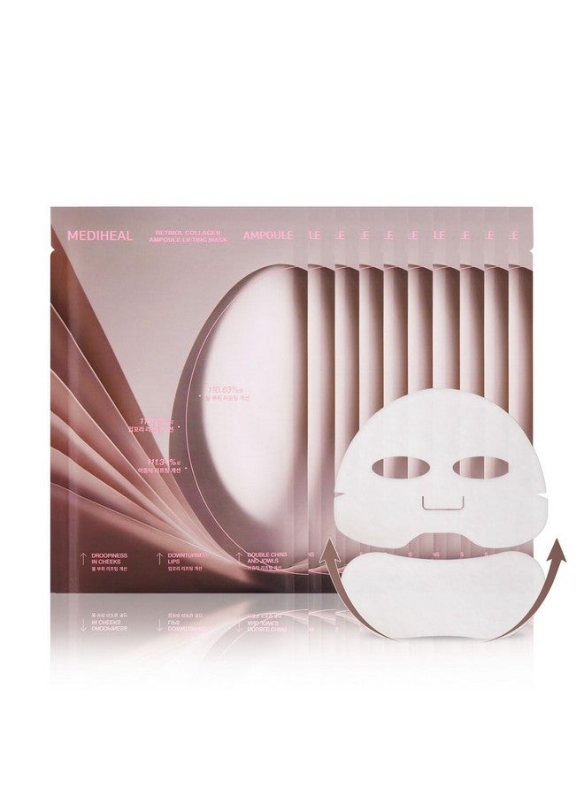MEDIHEAL Retinol Collagen Ampoule Lifting Mask (4 Counts) For Antiaging Helps Reduce Fine Lines & Wrinkles And Smoothens Skin - Image 1