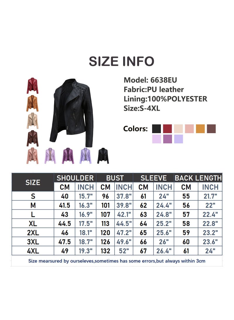 2023 New Women's Leather Short Jacket Slim Fit Thin Leather Coat Black - pzsku/Z169D5997495082F98544Z/45/_/1691726100/caaf3b48-761a-41db-9a2d-dd8a3f4f63cb