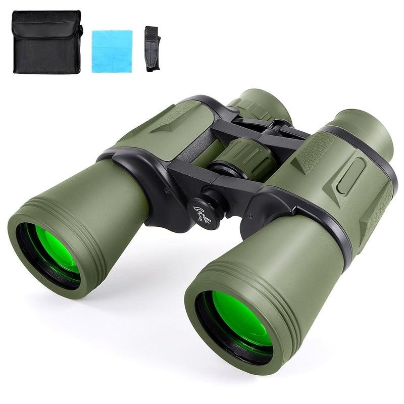 Sounce منظار 12x50 عالي القوة للمشاهدة عن بُعد – عدسة عينية واسعة 24 مم، منشور BAK-4 وطلاء أخضر FMC – مناظير متينة للبالغين مثالية لمشاهدة الطيور – أخضر - Image 1