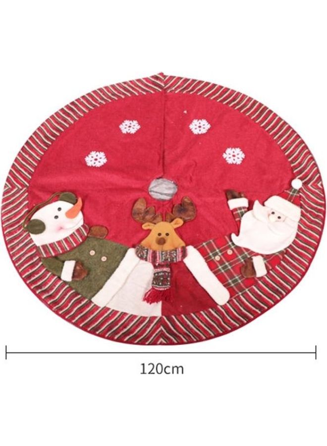 BGM Knitted Tree Dress Red/Beige/Green - Image 3