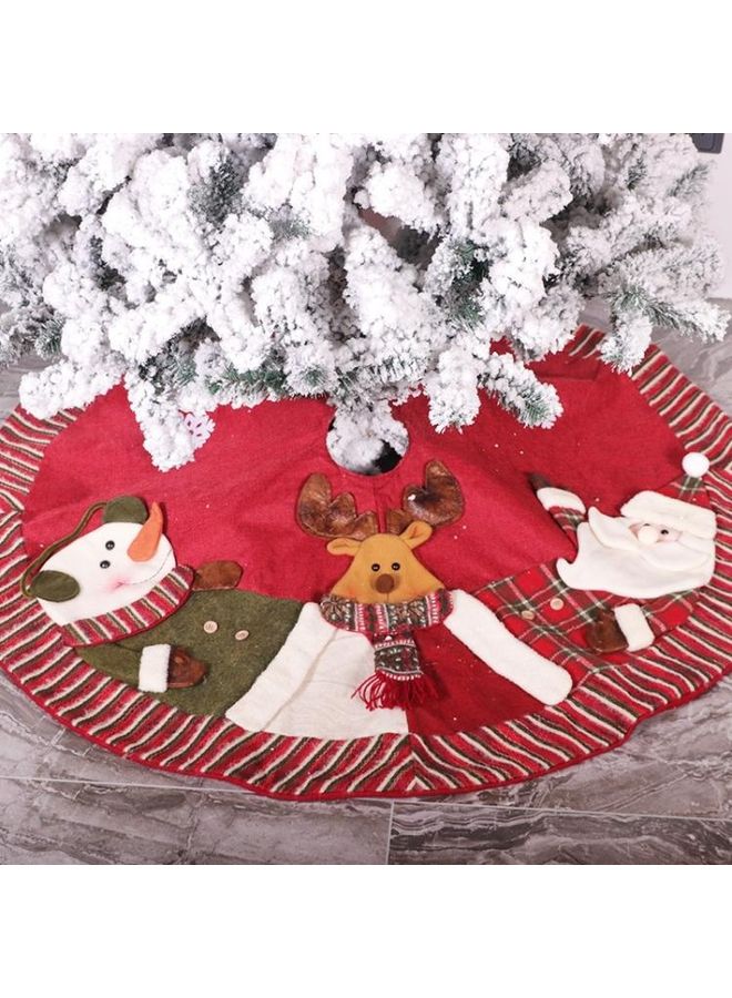 BGM Knitted Tree Dress Red/Beige/Green - Image 5