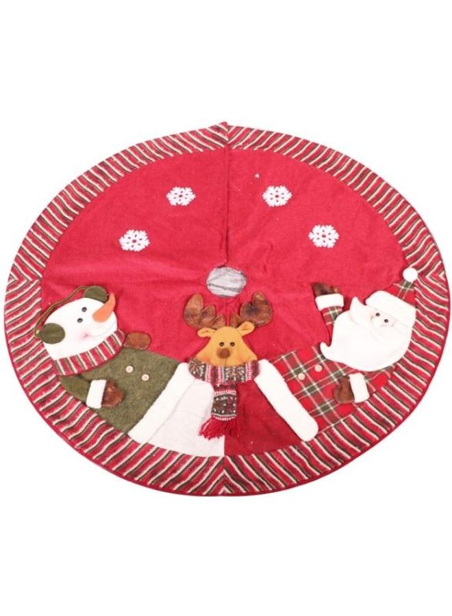 BGM Knitted Tree Dress Red/Beige/Green - Image 1