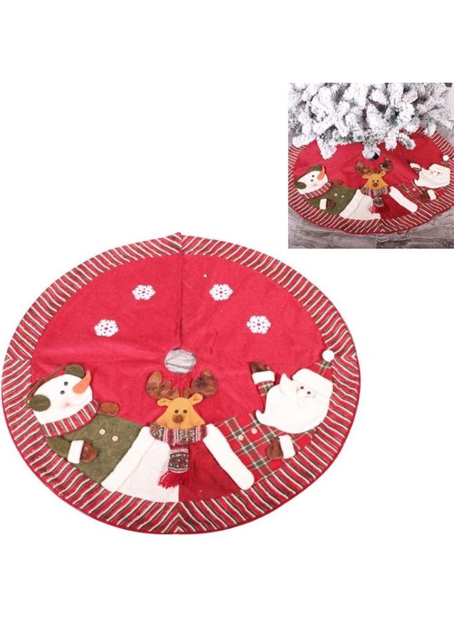 BGM Knitted Tree Dress Red/Beige/Green - Image 2