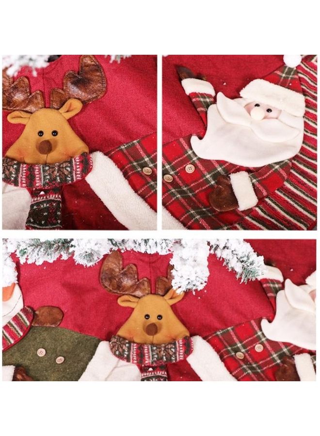 BGM Knitted Tree Dress Red/Beige/Green - Image 4