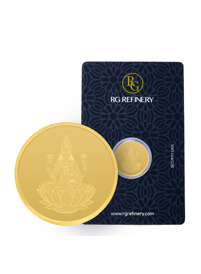 ار جي  ريفاينري عملة ذهبية عيار 4 جرام عيار 24 قيراط بتصميم لاكشمي - عملة ذهبية 4 جرام عيار 24 قيراط 999.9 نقاء - Image 1