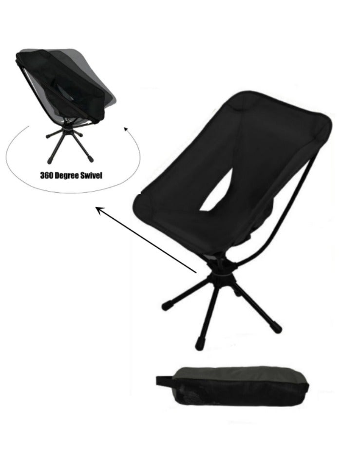 XiuWoo Rotatable Folding Camping Chair Beach Chair Non Slip Stable Seat Outdoor Moon Chair,360° Rotation, Portable Chair for Outdoor Hiking Fishing Picnic Sporting Events Camping Yard BBQ - Image 1