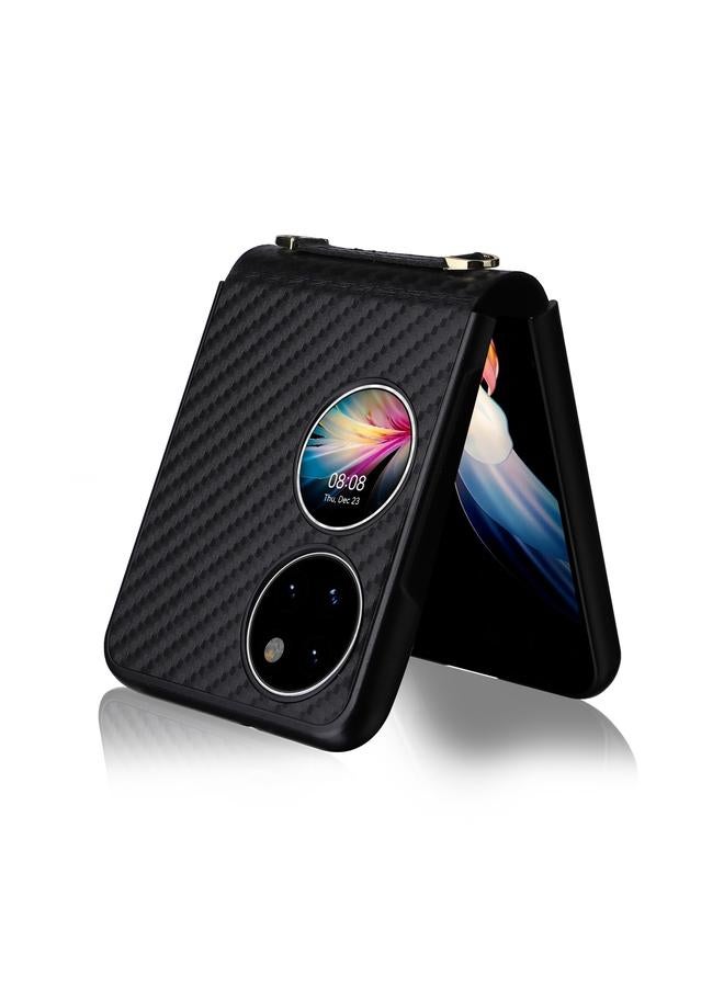 S-TOP Case For Huawei P50 Pocket Carbon Fiber Texture PU + TPU Phone Case - Image 4