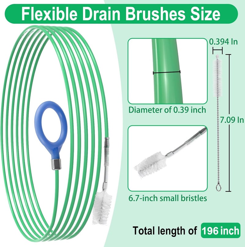 ecocstm Auto Sunroof Drain Cleaning Tool, 196 Inch Flexible Tube Cleaning Brush, Flexible Drain Brush Extra Long Pipe Cleaners for Car, Car Sunroof Drain Hole Cleaner for Drains, Sewers, Windshields - Image 2