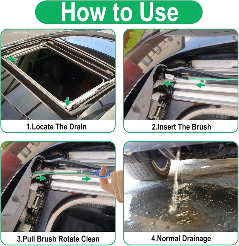 ecocstm Auto Sunroof Drain Cleaning Tool, 196 Inch Flexible Tube Cleaning Brush, Flexible Drain Brush Extra Long Pipe Cleaners for Car, Car Sunroof Drain Hole Cleaner for Drains, Sewers, Windshields - Image 5