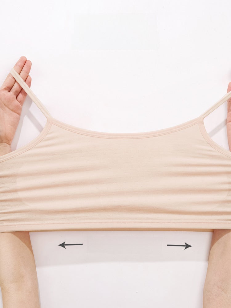 Strict Selection of Small Vest Female Students in Budding Stage of Development Junior High School Underwear Double Shoulder Strap Vest Girl Bra 6801# [white]]  - Image 4